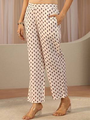 off white paisley printed cotton blend straight suit set 4
