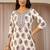 off white paisley printed cotton blend straight suit set