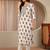 off white paisley printed cotton blend straight suit set