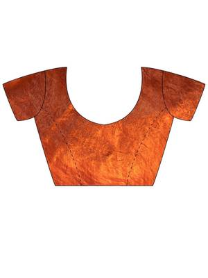 Orange orange satin ethnic embellished festive wear matching blouse sarees 5