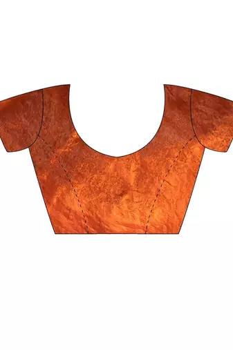 Orange orange satin ethnic embellished festive wear matching blouse sarees