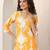women ethnic motifs printed regular kurta with trousers