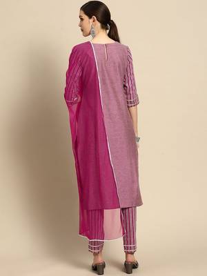women regular kurta with trousers & with dupatta 2