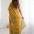 Multicolor olive satin ethnic embellished festive wear matching blouse sarees