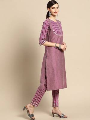 women regular kurta with trousers & with dupatta 5