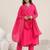 yoke design v neck kurta with trousers & dupatta