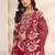 women floral printed regular thread work kurta with trousers & with dupatta