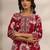women floral printed regular thread work kurta with trousers & with dupatta