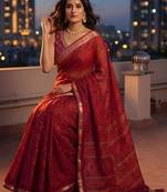 Maroon ethnic motifs saree