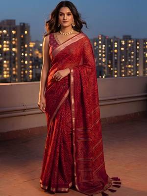 Maroon ethnic motifs saree 3