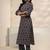 women ethnic motifs printed regular thread work kurta with trousers & with dupatta