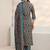 women ethnic motifs printed regular thread work kurta with trousers & with dupatta