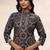 women ethnic motifs printed regular thread work kurta with trousers & with dupatta