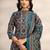 women ethnic motifs printed regular thread work kurta with trousers & with dupatta