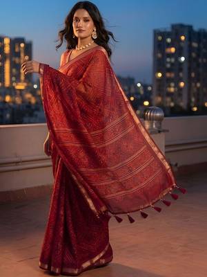 Maroon ethnic motifs saree 5