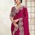 Magenta embellished sequinned satin designer saree