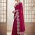 Magenta embellished sequinned satin designer saree