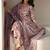women floral printed regular thread work kurta with trousers & with dupatta