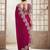 Magenta embellished sequinned satin designer saree