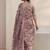 women floral printed regular thread work kurta with trousers & with dupatta