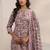 women floral printed regular thread work kurta with trousers & with dupatta