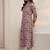 women floral printed regular thread work kurta with trousers & with dupatta