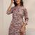 women floral printed regular thread work kurta with trousers & with dupatta
