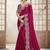 Magenta embellished sequinned satin designer saree