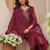 libas maroon yoke design tissue straight suit set