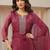 libas maroon yoke design tissue straight suit set