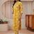 libas mustard floral printed straight suit set