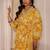 libas mustard floral printed straight suit set
