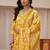 libas mustard floral printed straight suit set