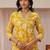libas mustard floral printed straight suit set