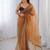 Gold embellished sequinned net designer saree