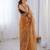 Gold embellished sequinned net designer saree