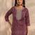 women ethnic motifs printed regular thread work kurta with trousers & with dupatta