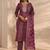 women ethnic motifs printed regular thread work kurta with trousers & with dupatta