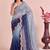 Blue ombre mirror work tissue designer saree