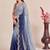 Blue ombre mirror work tissue designer saree