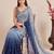 Blue ombre mirror work tissue designer saree