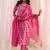 women ethnic motifs printed regular kurta with trousers & with dupatta