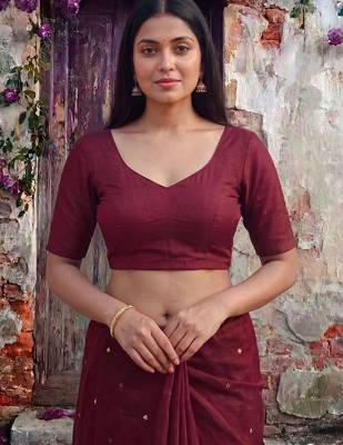 Maroon tissue designer saree 5