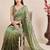 Green ombre mirror work tissue designer saree