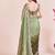 Green ombre mirror work tissue designer saree
