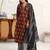women ethnic motifs printed regular cotton blend kurta with trousers & with dupatta