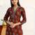 women ethnic motifs printed regular cotton blend kurta with trousers & with dupatta