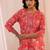women floral printed regular thread work kurta with trousers & with dupatta