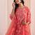 women floral printed regular thread work kurta with trousers & with dupatta