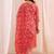 women floral printed regular thread work kurta with trousers & with dupatta